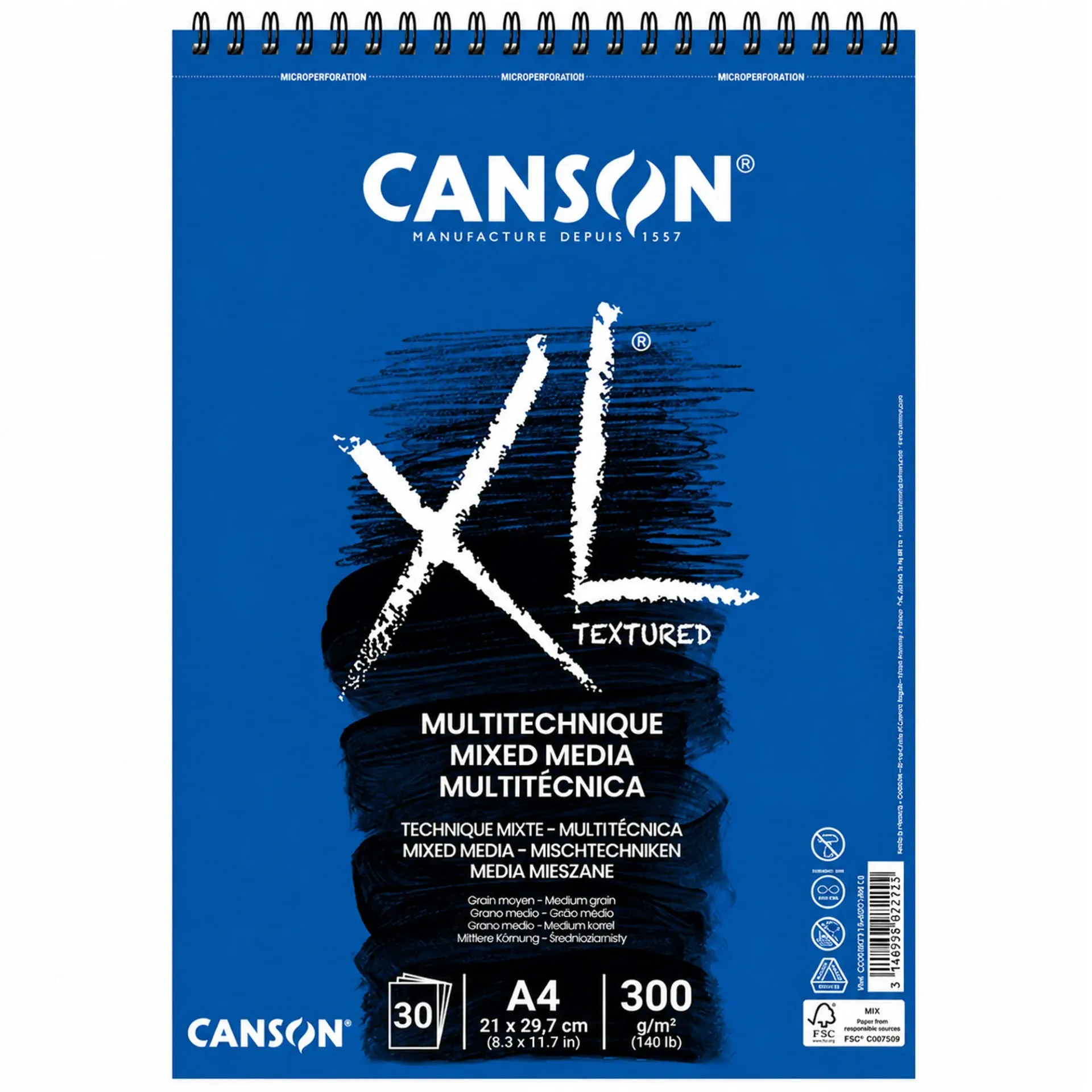 Croquera Canson XL Mix-Media 300gr 30 hjs A4 (21x29.7cm)