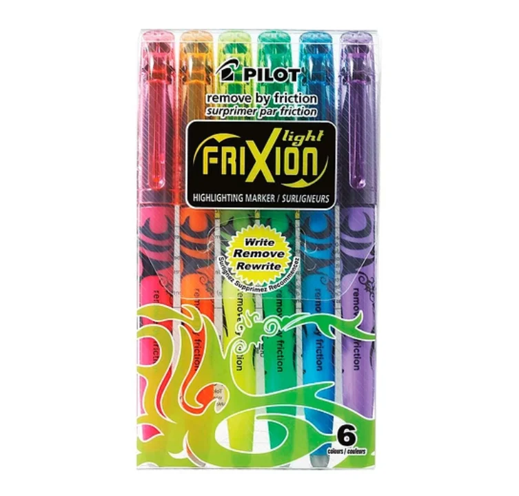 Destacador Pilot Frixion Light Borrable 6 Colores Neón