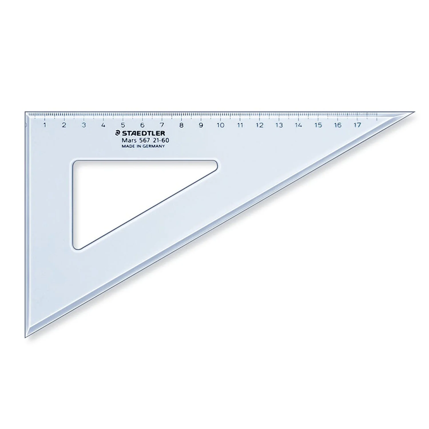 Escuadra Plástica Staedtler Azul Transparente 21cm 21-60