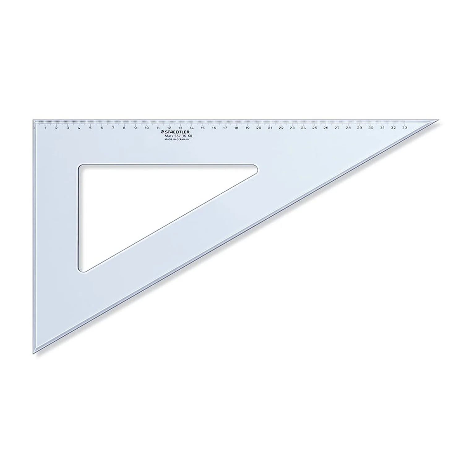 Escuadra Plástica Staedtler Azul Transparente 60º 36cm