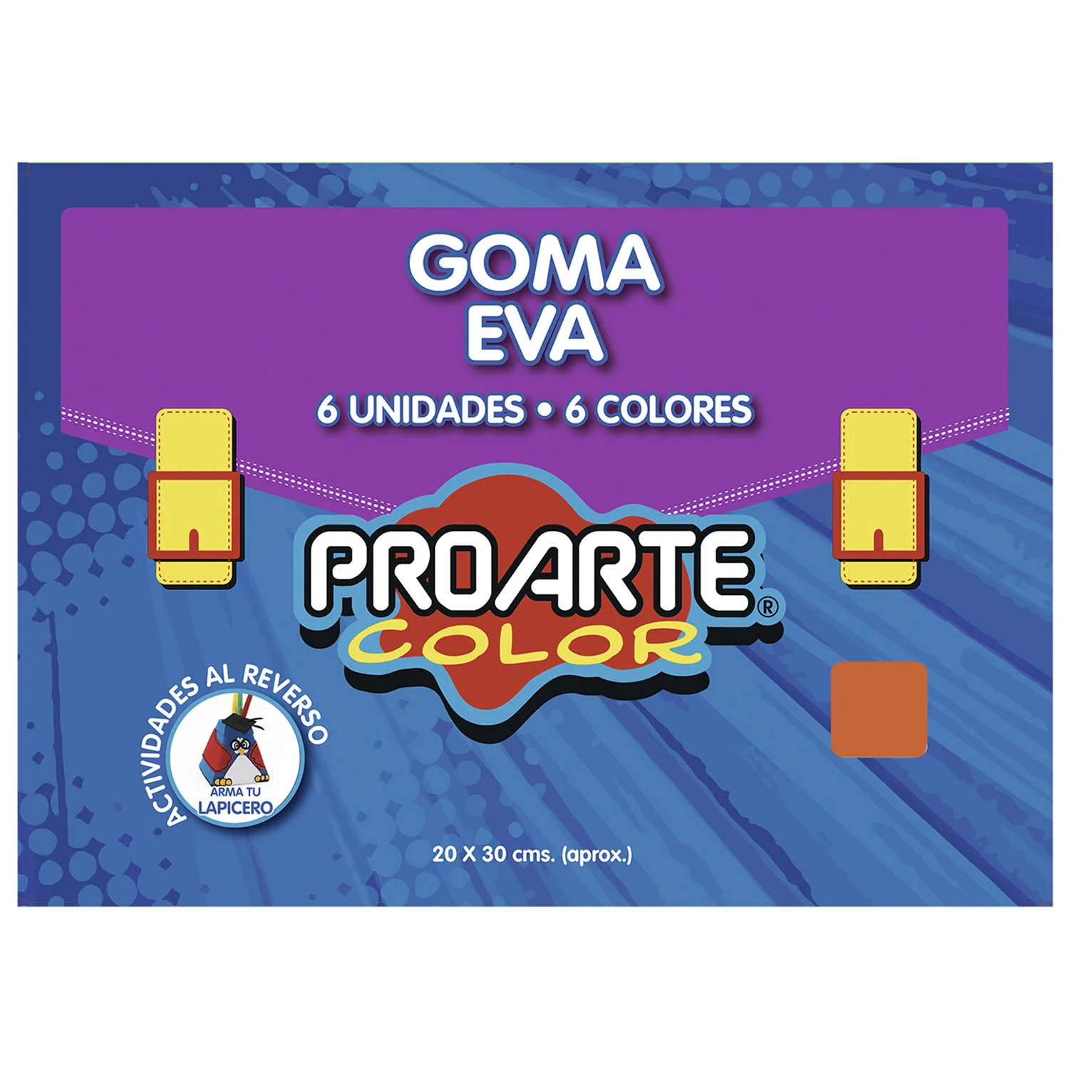 [13335-3] Goma Eva Proarte 6 pliegos 6 colores 20 x 30cm