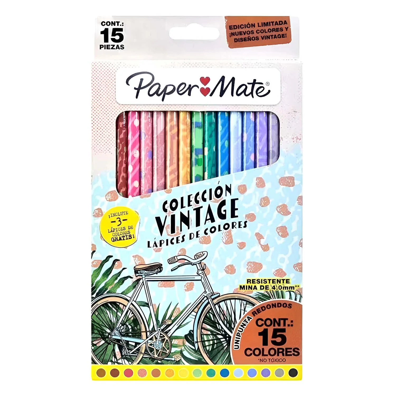 Lápices de colores Paper Mate vintage 3mm 15 colores