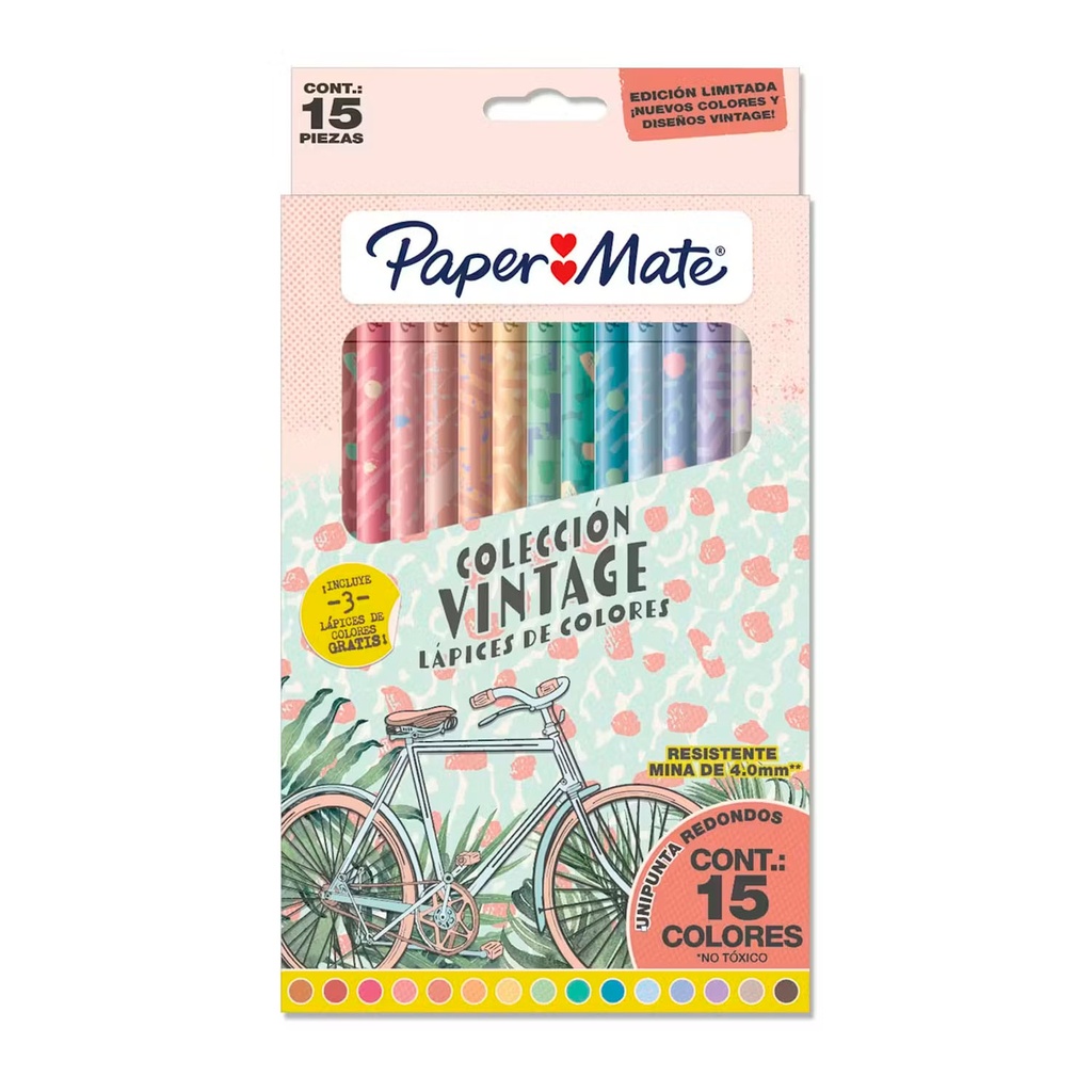 [2152180] Lápices de colores Paper Mate vintage 3mm 15 colores