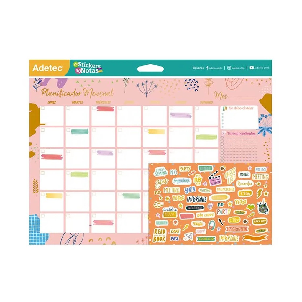 [432] Planificador Mensual Adetec Diseños Surtidos
