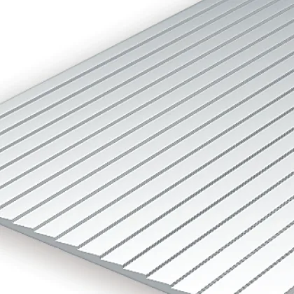 [EV4041/1] Lámina de poliestireno blanco 15x30cm Listones de Madera 1mm (1ud)