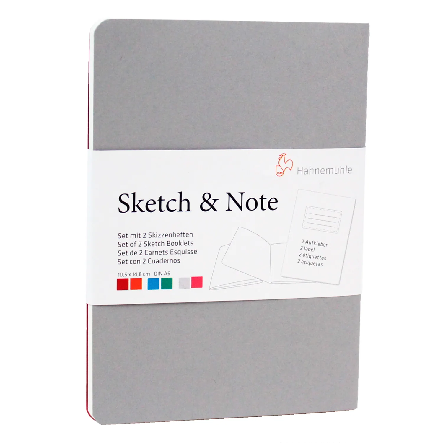 Set 2 libretas Sketch & Note Hahnemühle 11x15cm A6 Magenta gris