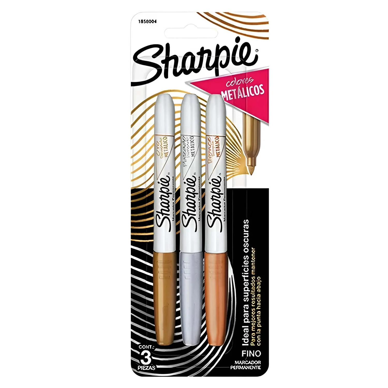Set 3 Marcadores Sharpie Permanente Punta Fina Metálicos