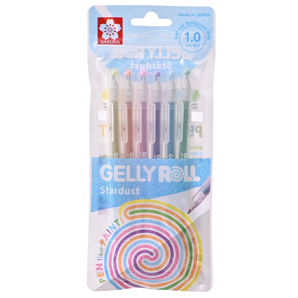 Set Lápiz Gel Gelly Roll Sakura 6 Colores Stardust