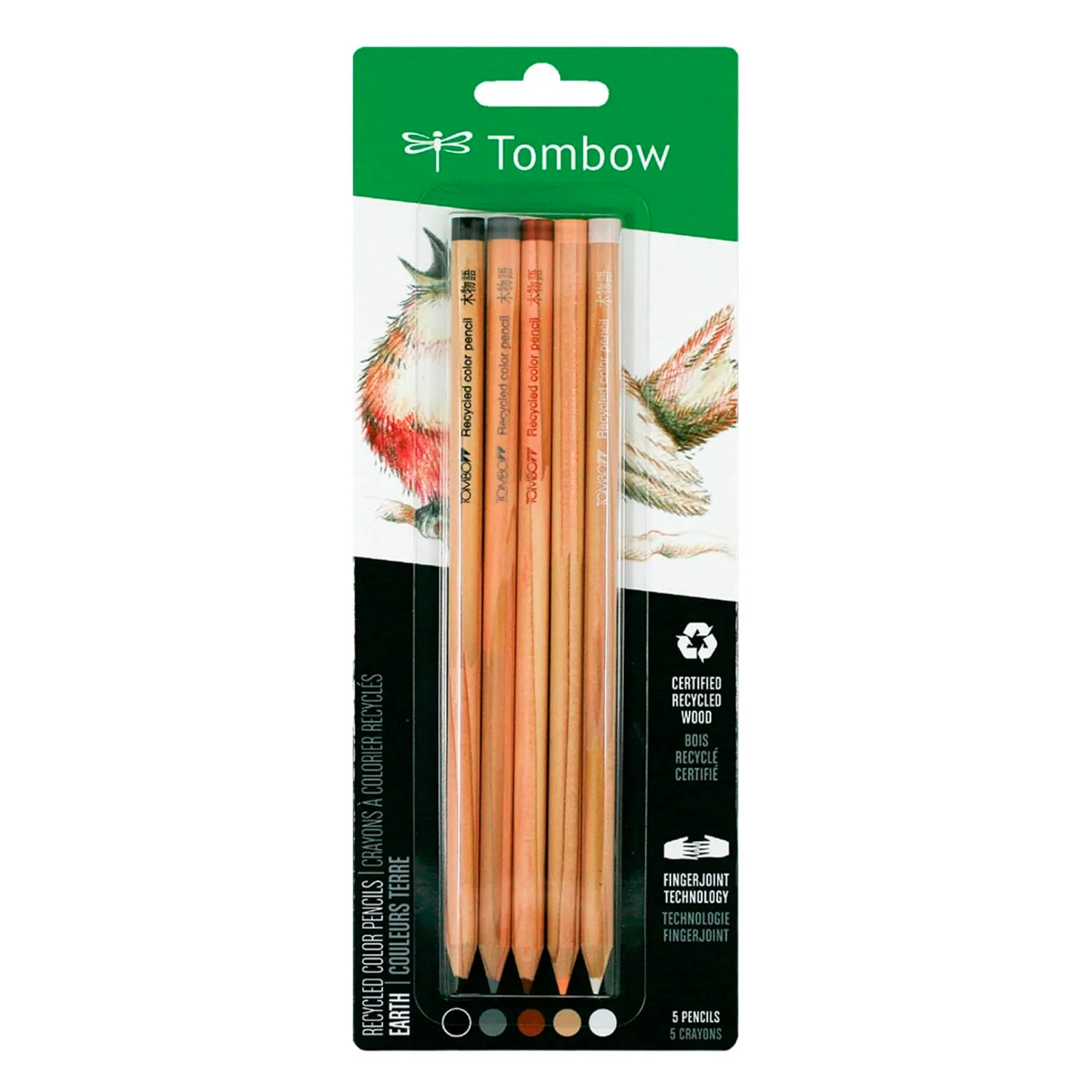 [61553] Set de Lápices Color Recycled Tombow (5 Colores Tierra)