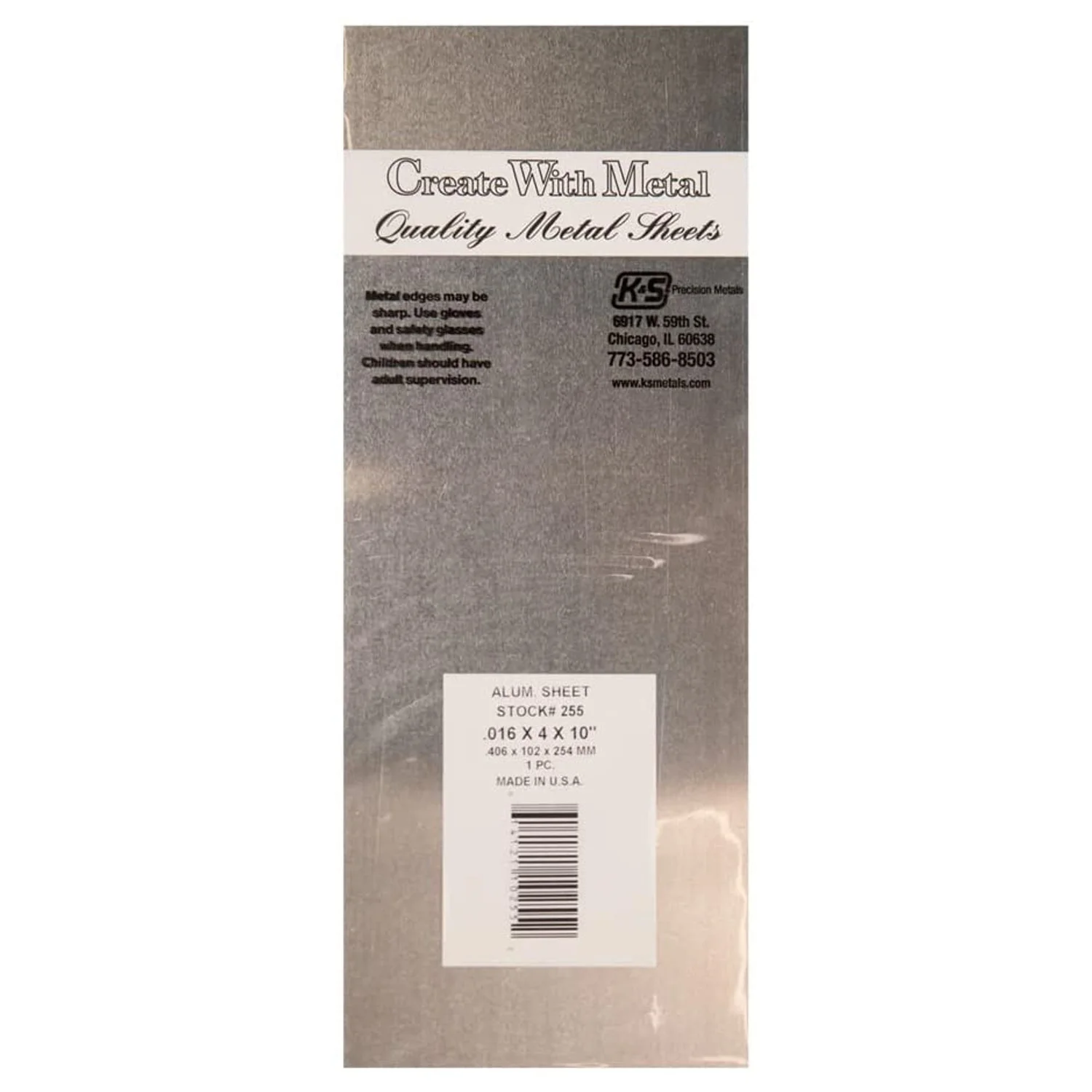 [#255] Lámina Metálica K&S 25cm de Aluminio (1 pza)