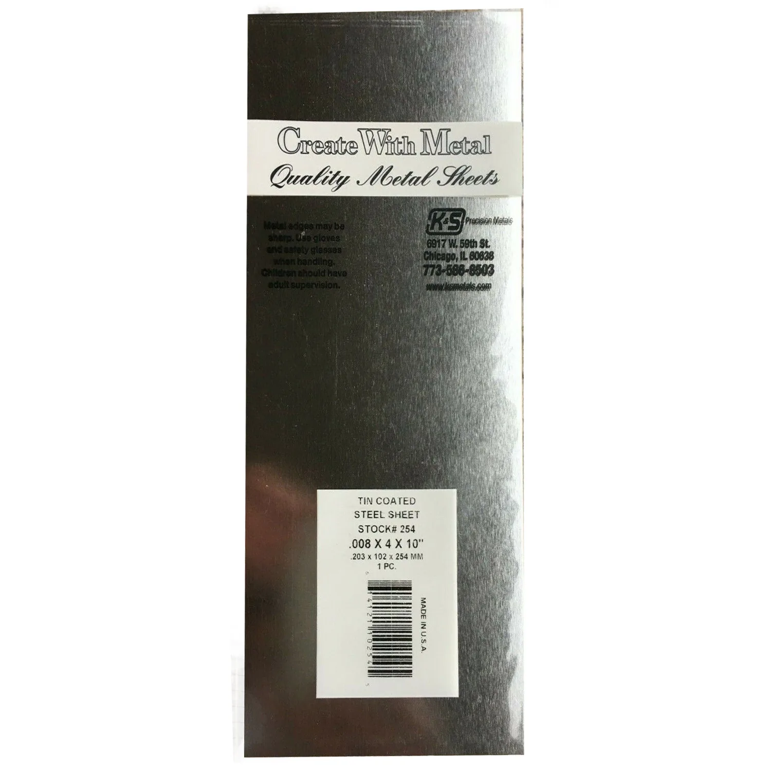 [#254] Lámina Metálica K&S 25cm de Estaño (1 pza)