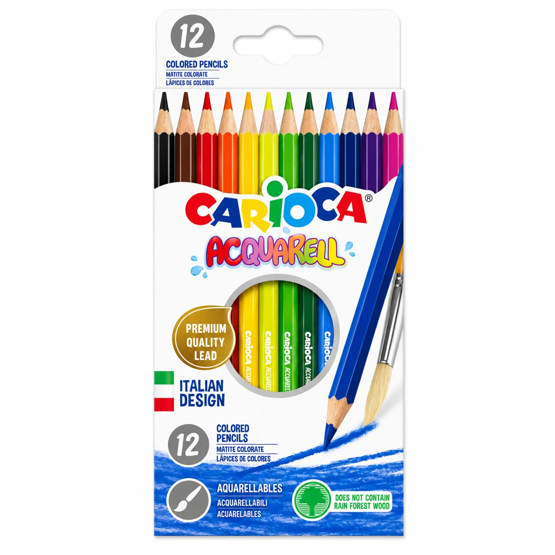 Lápices Acuarelables Carioca 12 Colores