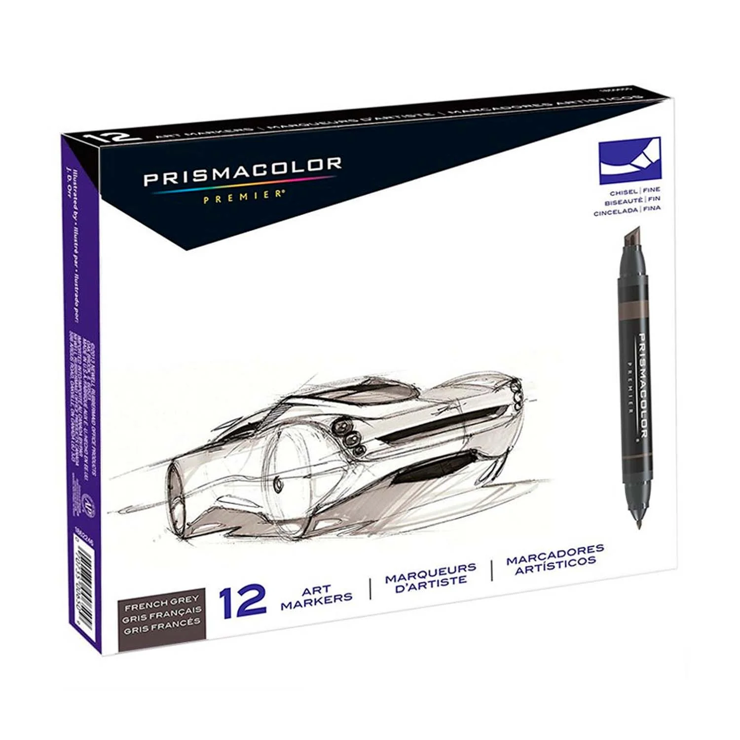 Marcador Prismacolor Premier 12 Colores Gris Frances