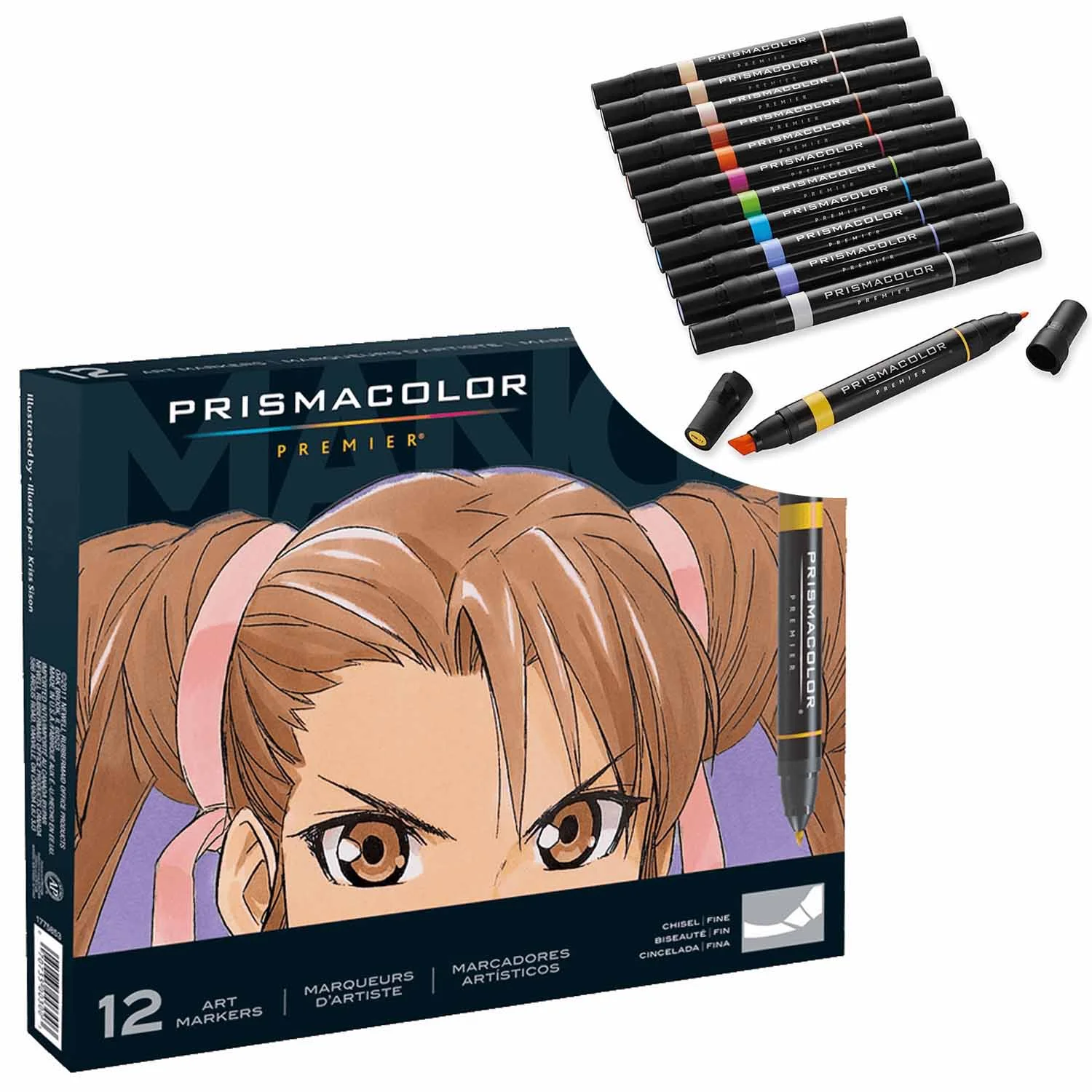Marcador Prismacolor Premier 12 Colores Manga