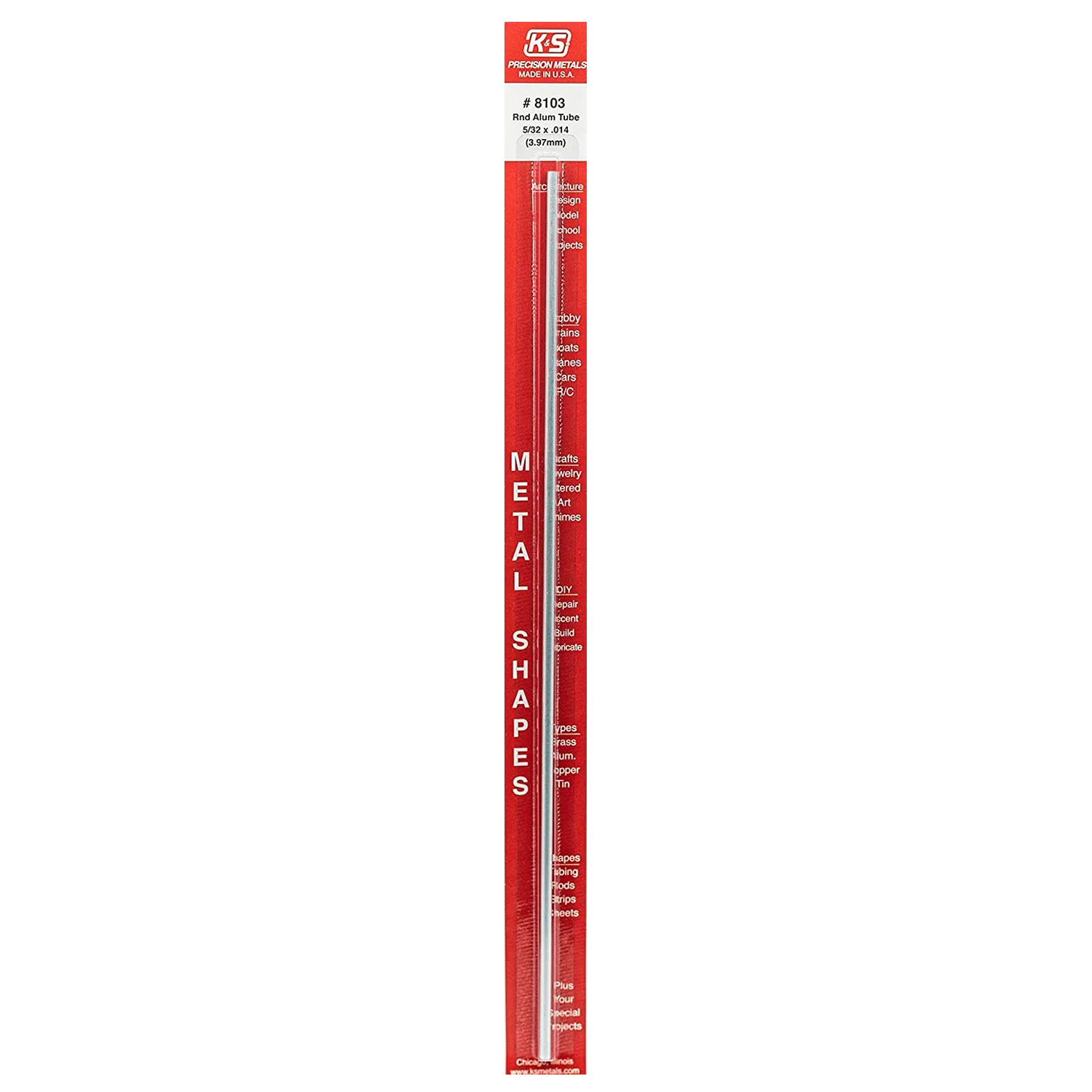 Perfil Metálico K&S 30cm de Aluminio Redondo 3.97mm (1 pza)