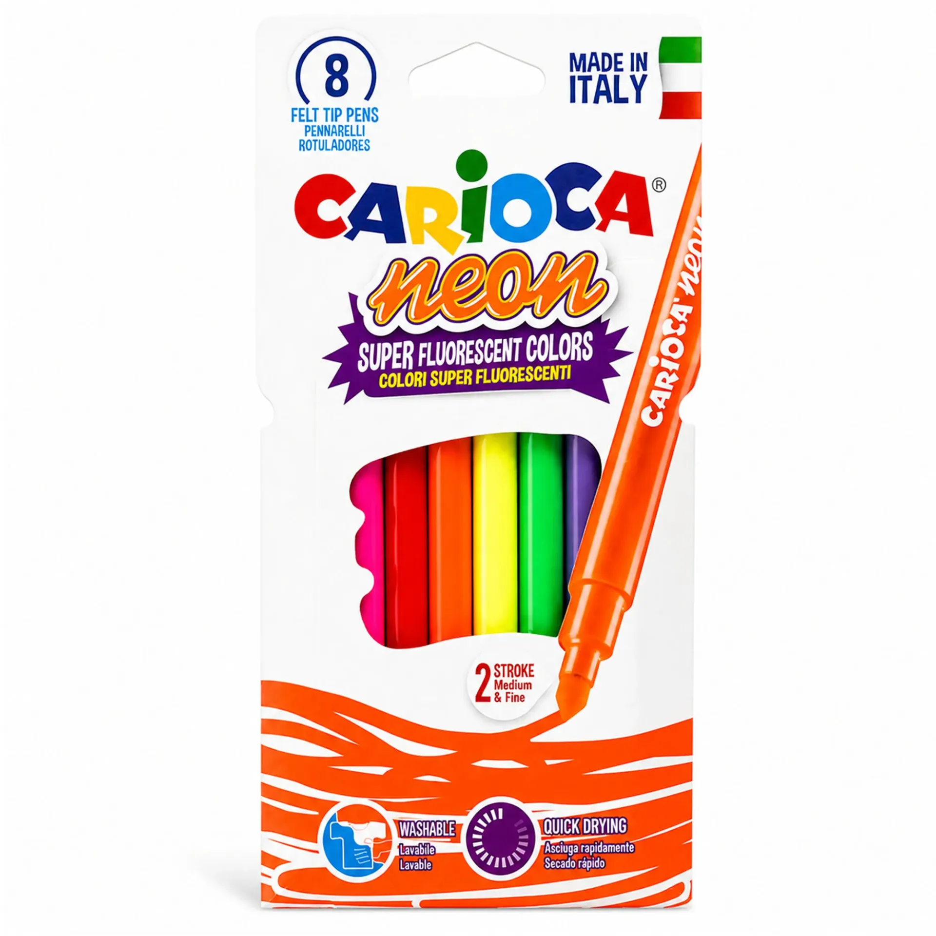 Plumones Carioca Neón (8 Colores)
