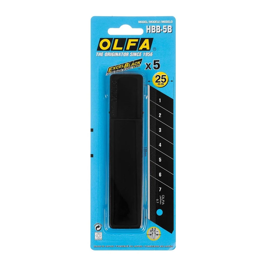 Repuesto Negro Extra Filo para Cuchillo Olfa 25mm 5uds