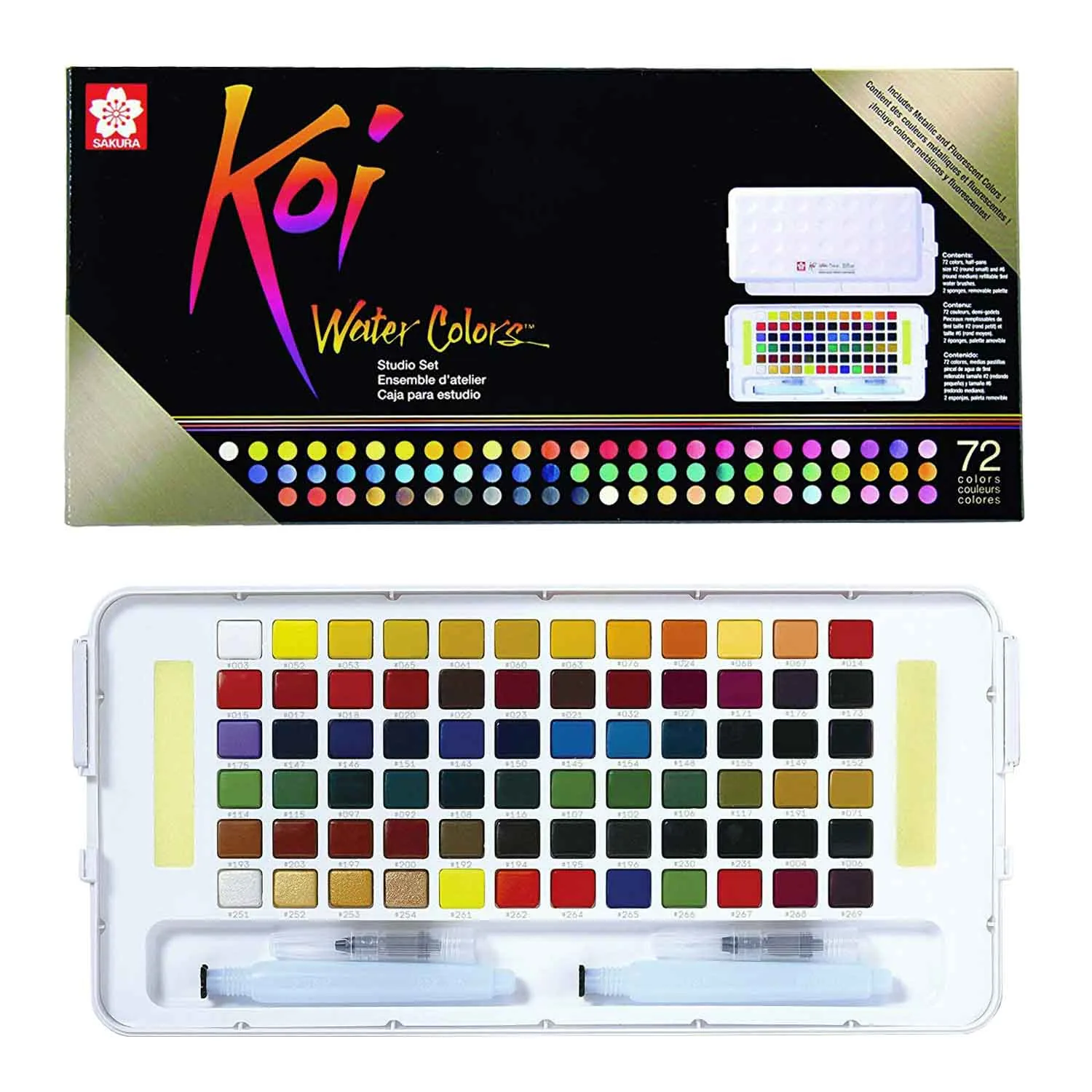 [XNCW-72N] Sakura Koi Acuarela + Waterbrush 72 Colores
