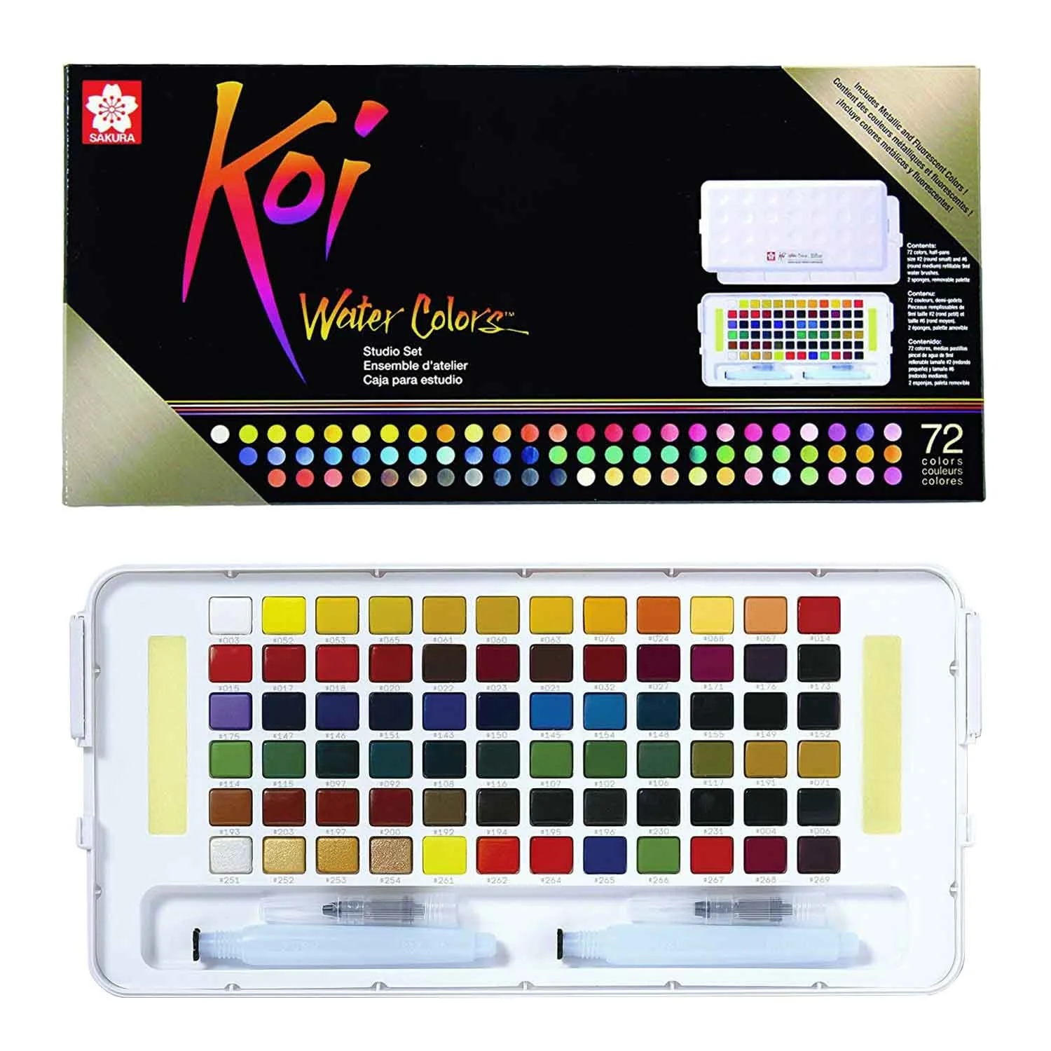 [XNCW-72N] Sakura Koi Acuarela + Waterbrush 72 Colores