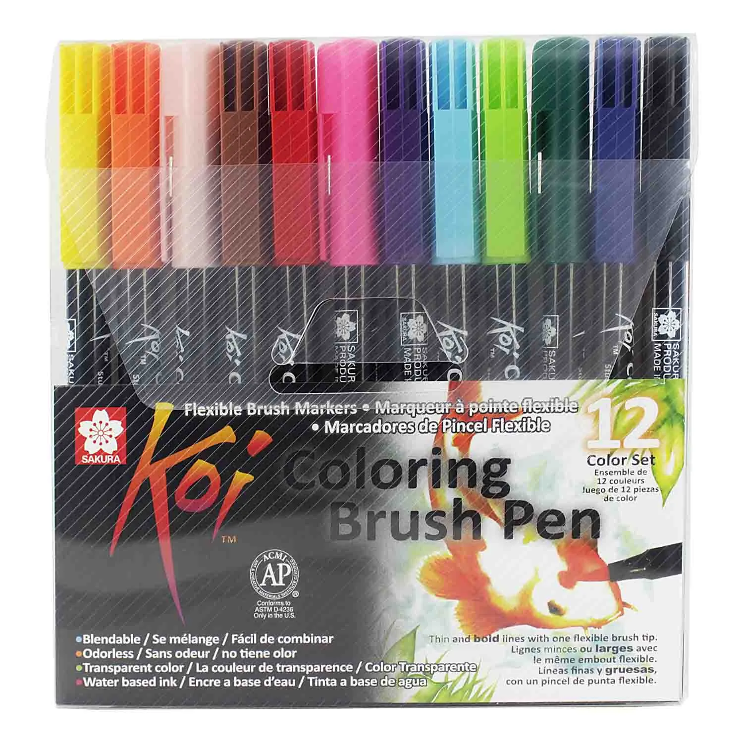 [XBR-12] Set Plumones Acuarelables Sakura Koi Brush 12 Colores