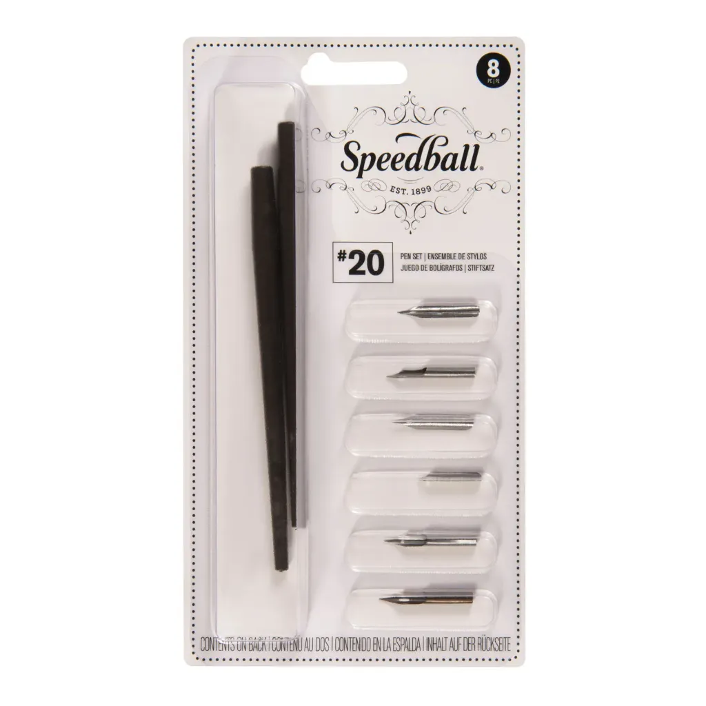 Set de Plumillas Speedball Caligráficas Mixtas para Zurdos