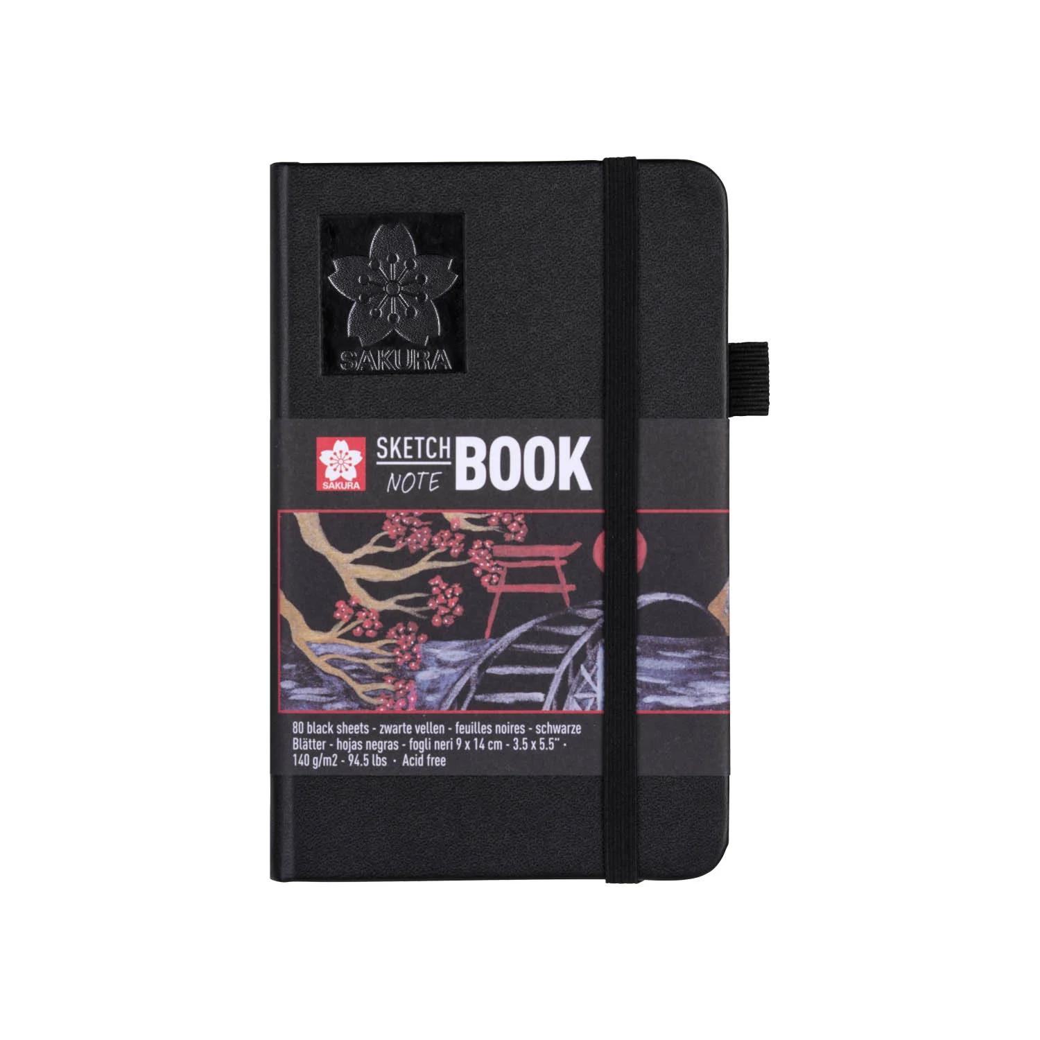 Sketchbook Sakura Hoja Color Negro 9X14cm 140gr 80hj