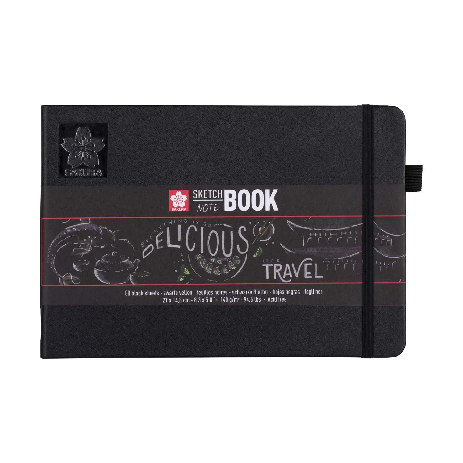 Sketchbook Sakura Hoja Color Negro A5 (14.8X21cm) 140gr 80hj