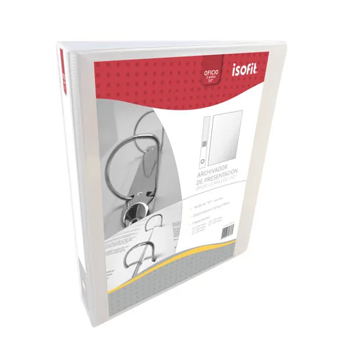 [28992-2] Archivador de presentación vinilo Blanco 2 anillos (Carta)