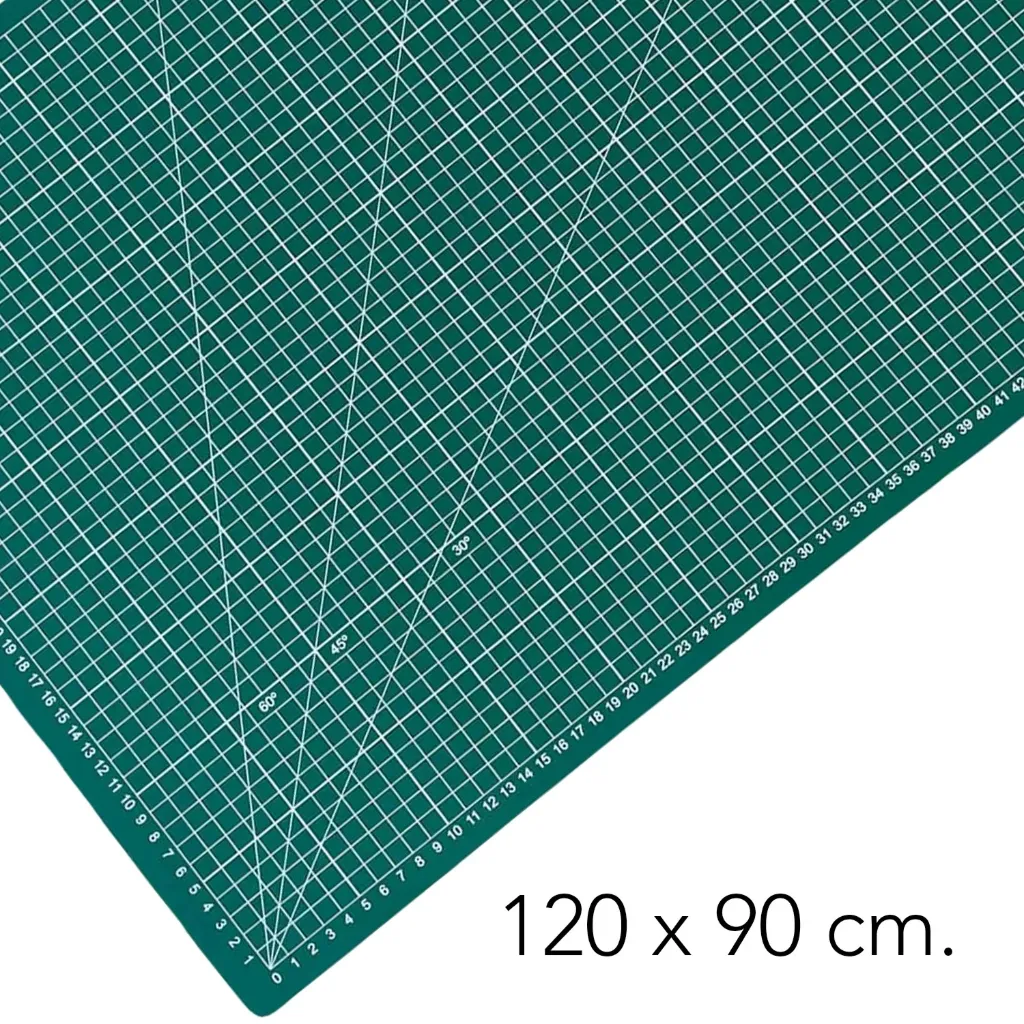 [BACO12090003VER] Base de Corte 120x90cm (A0) Cuadriculada y con Ángulos (Verde)