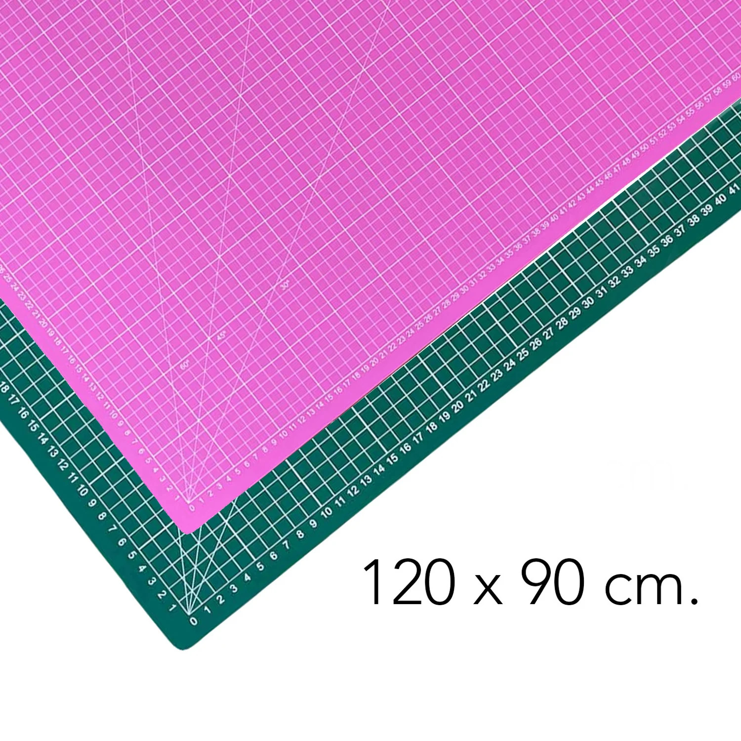 [BACO12090003VER] Base de Corte 120x90cm (A0) Cuadriculada y con Ángulos (Verde)