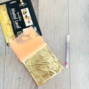 Hojas metálicas pan de oro 25u + Pegamento en lápiz