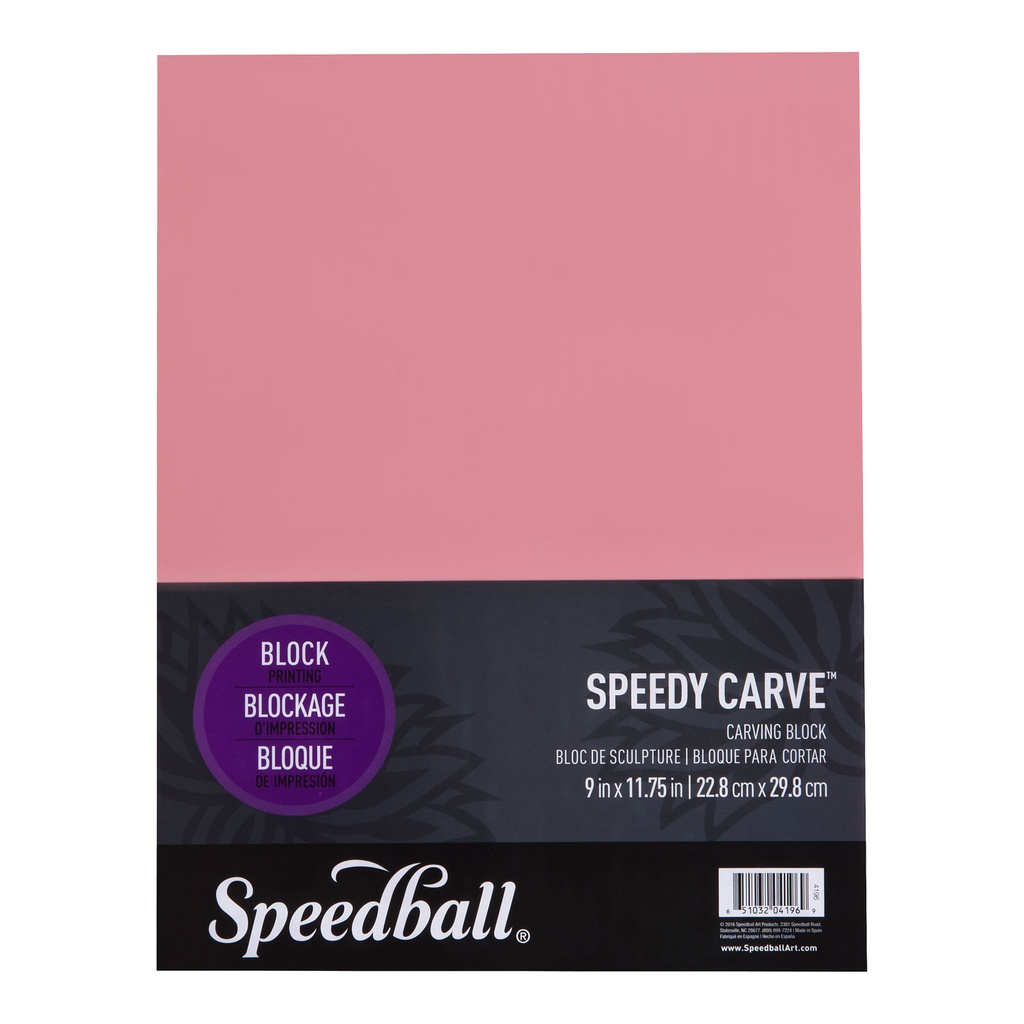 Goma para Grabado Speedball Speedy-Carve Rosada (30x30cm)