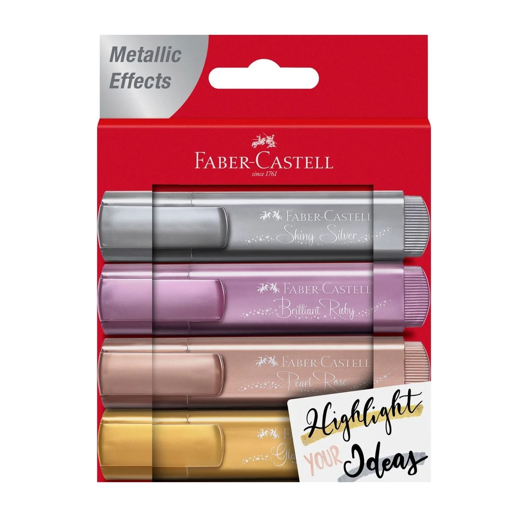 Destacador Faber-Castell TL 46 Metálico (4 Colores)