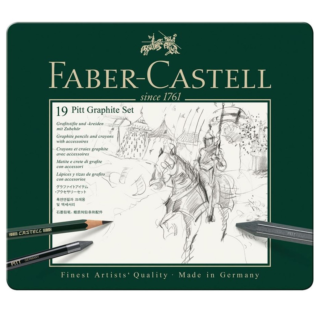 Lápices Faber-Castell Pitt Monochrome 19 pzas