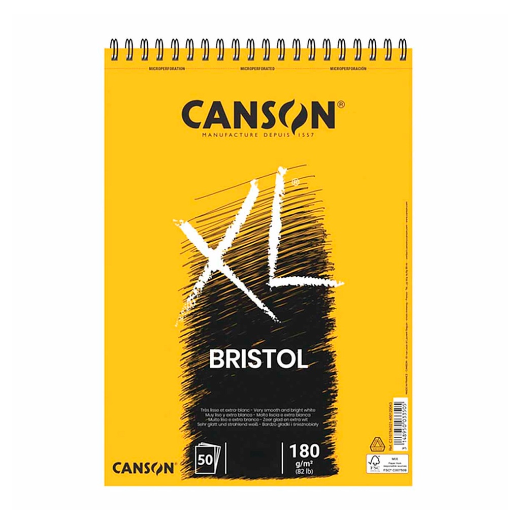 Croquera Canson XL Bristol 180gr A3 (29.7x42cm)