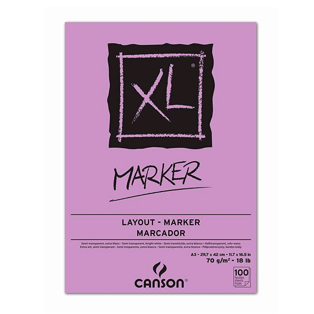Block Canson XL Marker 70gr A3 (29.7x42cm)