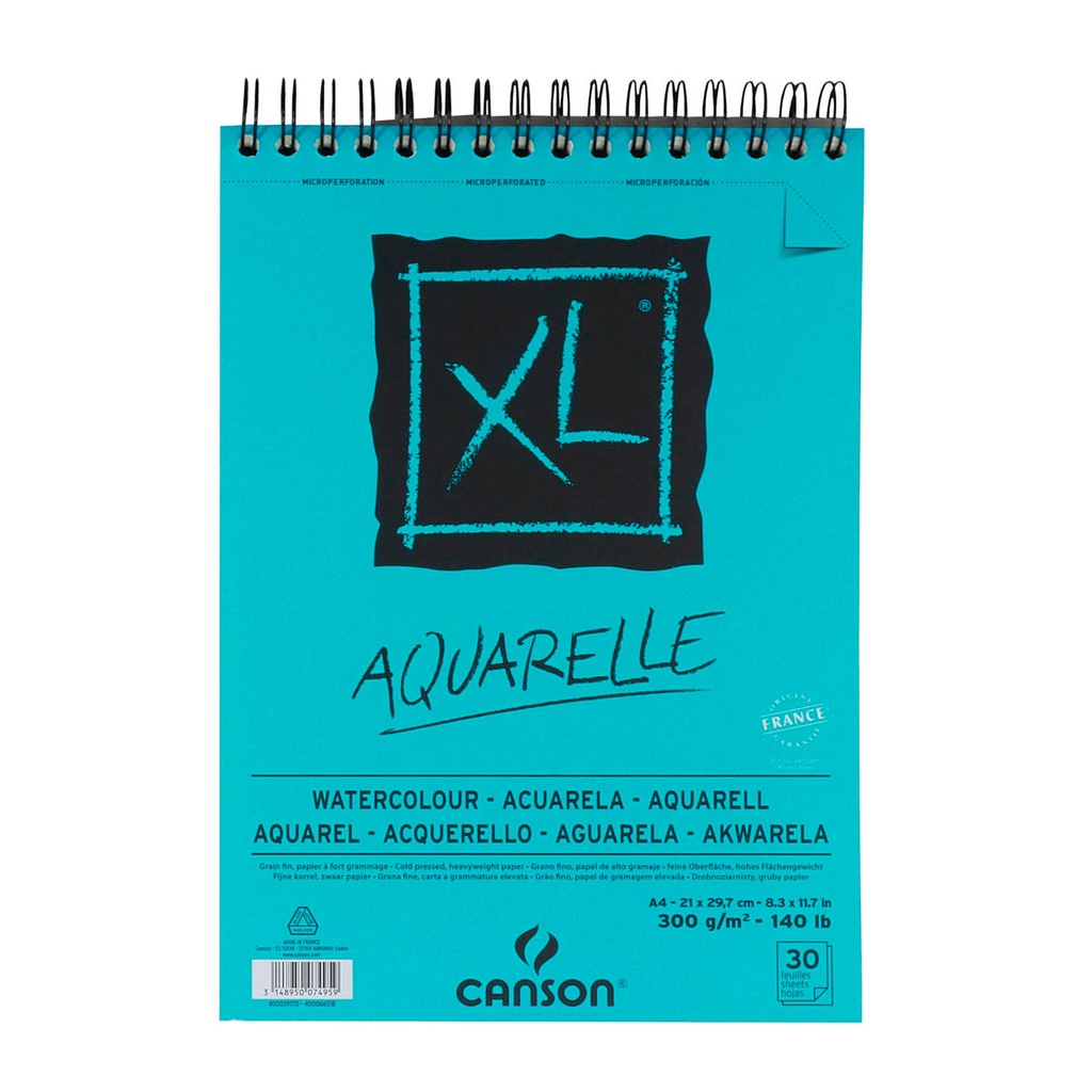 Croquera Canson XL Aquarelle 300gr A4 (21x29.7cm)