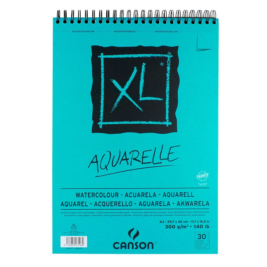 Croquera Canson XL Aquarelle 300gr A3 (29.7x42cm)