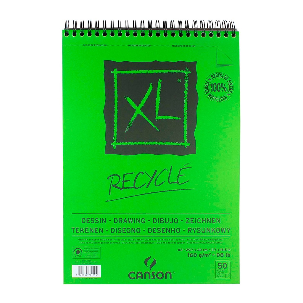 Croquera Canson XL Recycle 160gr A3 (29.7x42cm)