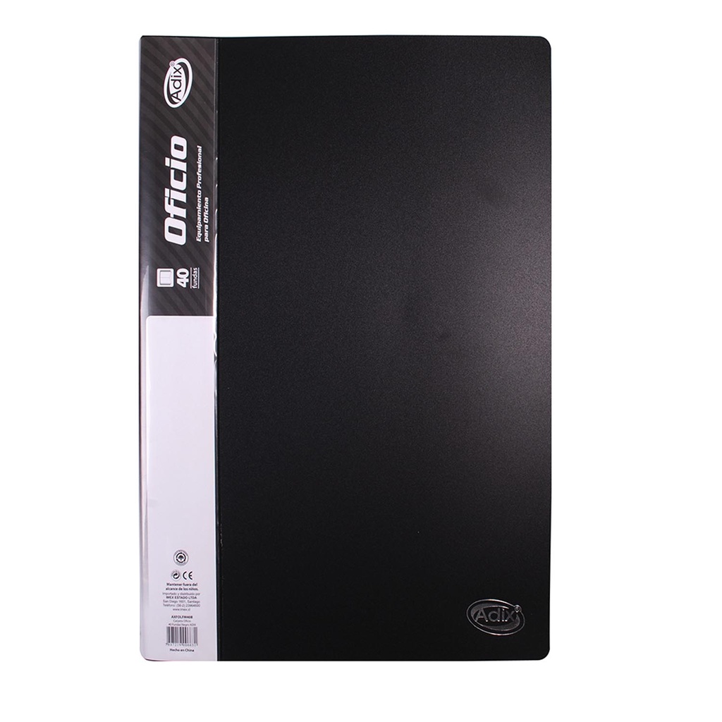Carpeta Adix con 40 Fundas Color Negro (Oficio)