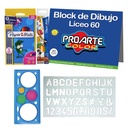 Block Liceo + Plantilla Letras + Espirógrafo + 21 Lápices de Colores