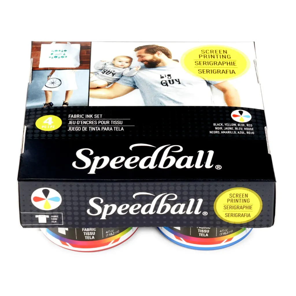 Set de 4 pinturas serigráficas para TELAS 120ml Primarios Speedball