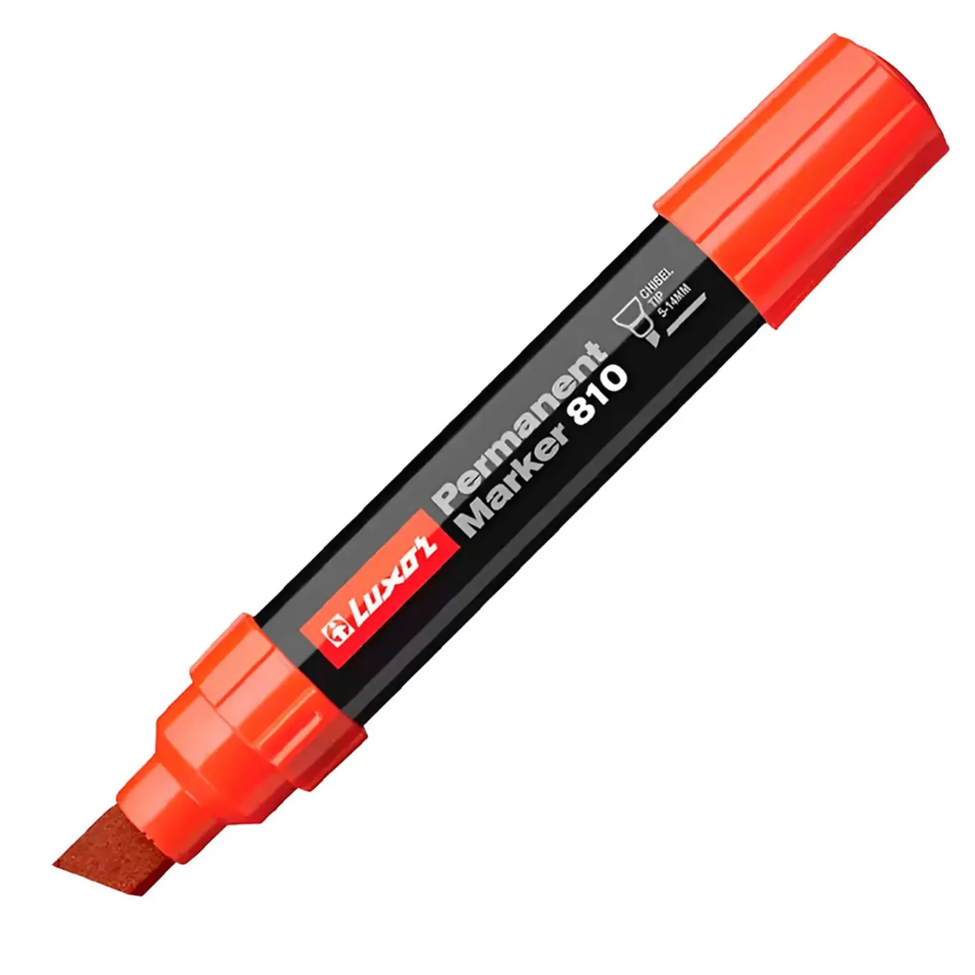 [#810-R] Marcador Permanente Luxor Punta Biselada Gruesa Jumbo (Rojo)