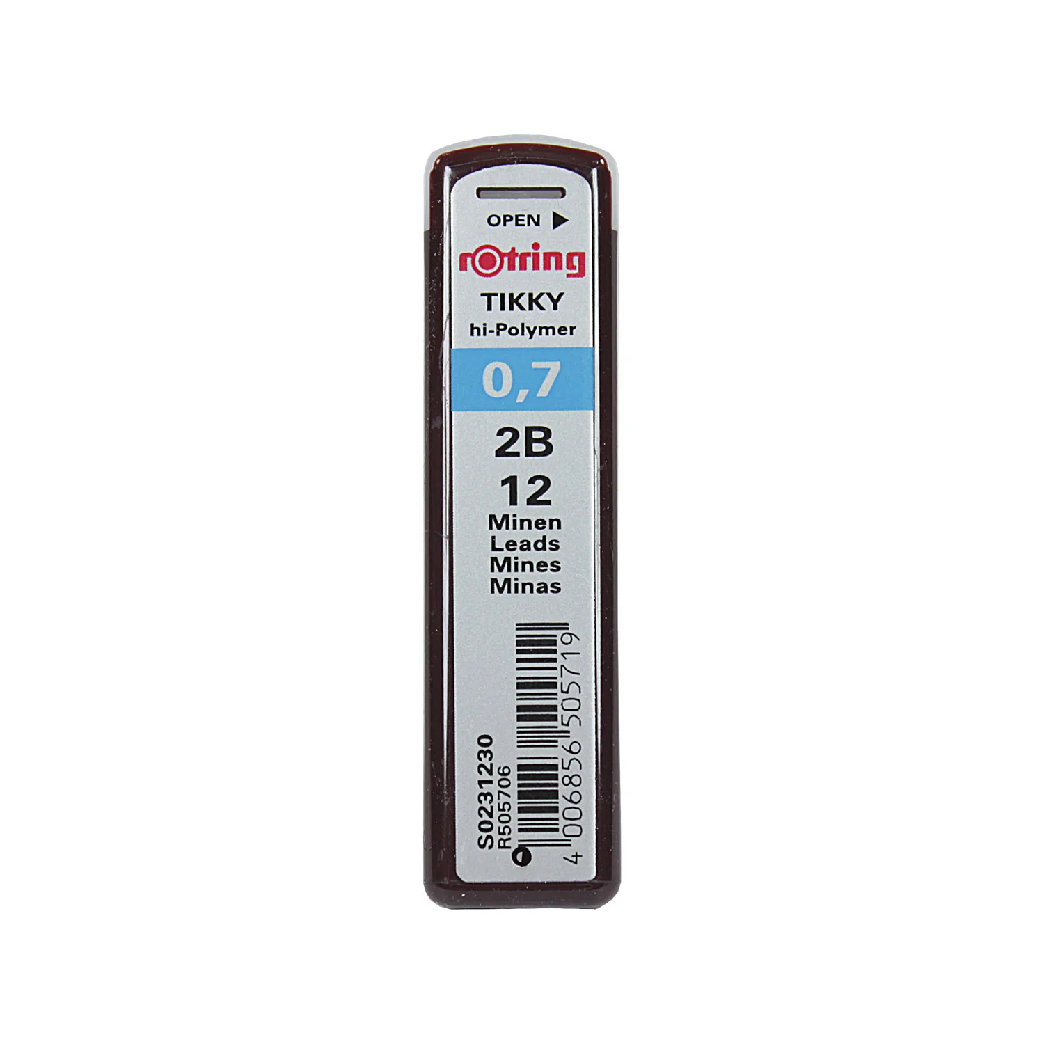 [S0231230] Minas Grafito Rotring Variados Grosores y Densidades 0.7 (12u) (2B)
