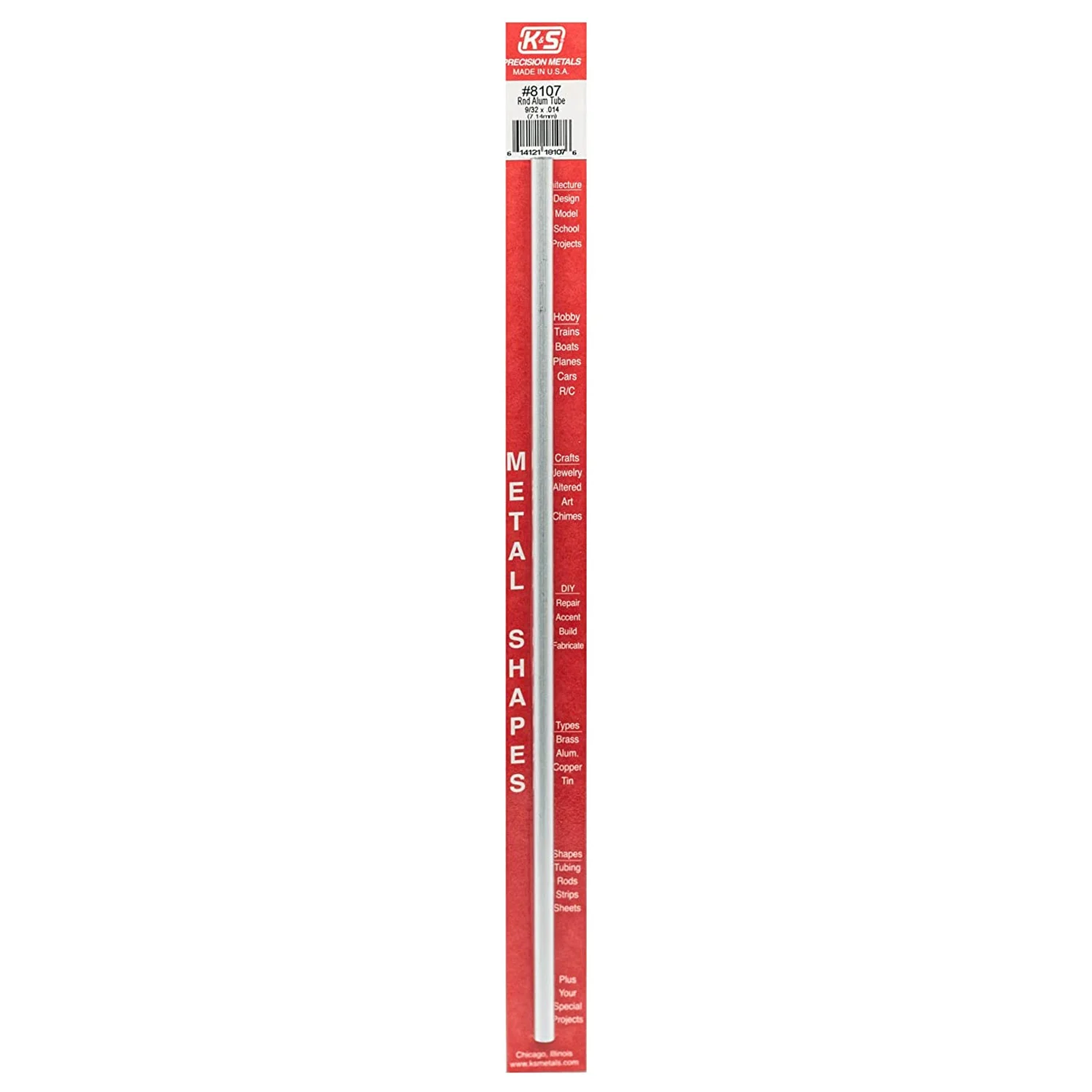 [#8104] Perfil Metálico K&S 30cm de Aluminio Redondo (1 pza) (4.76 mm)