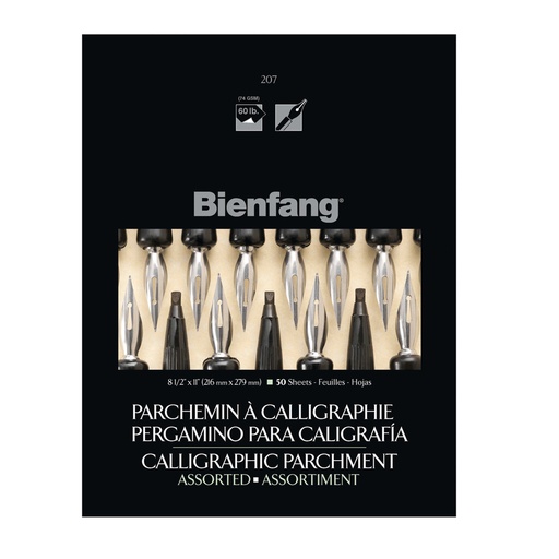 Block Bienfang Papel Pergamino Caligrafía 21.6x27.9cm 74gr. 50hj