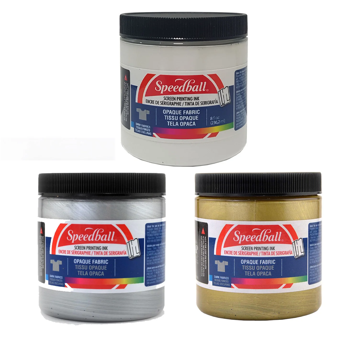 [4808] Pintura Serigráfica para TELAS OSCURAS Speedball 236ml (Oro)