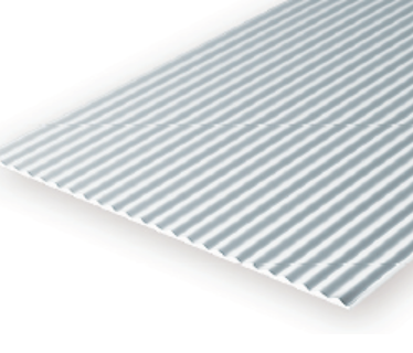 Lámina de poliestireno blanco 15x30cm Metal Corrugado 1mm (1ud)