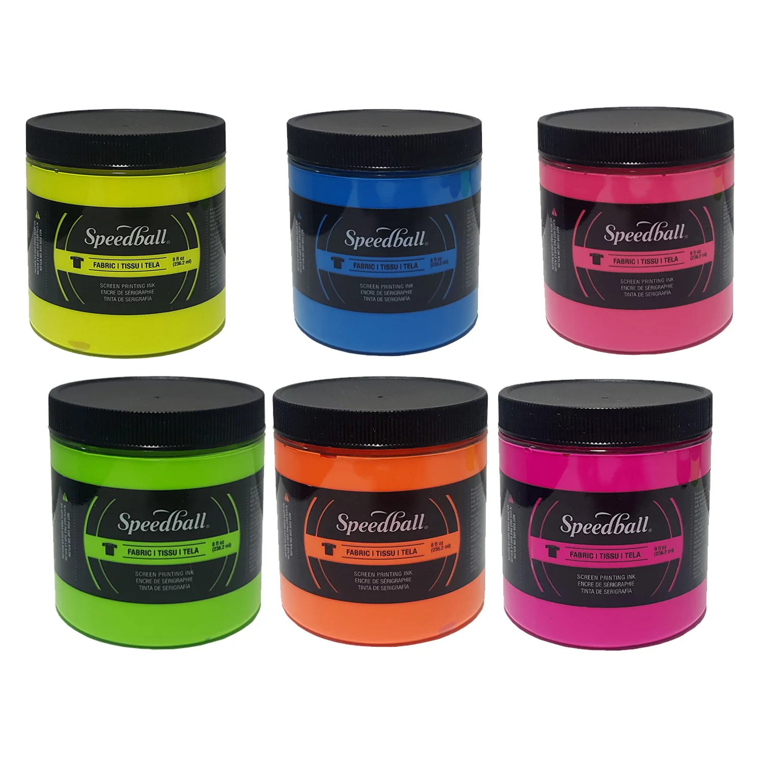 [4691] Pintura Serigráfica para TELAS Speedball  236ml Fluorescente (Naranja Fluorescente)
