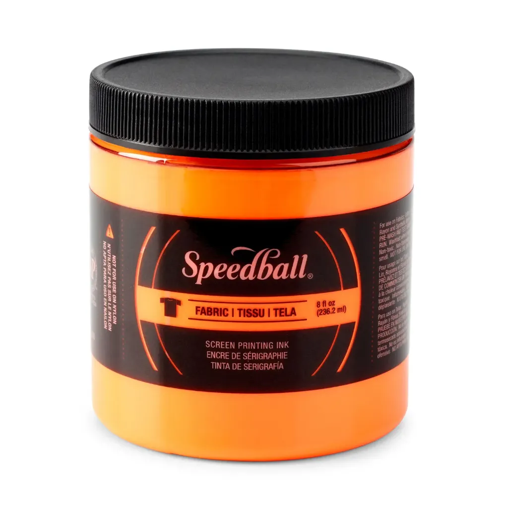 [4691] Pintura Serigráfica para TELAS Speedball  236ml Fluorescente (Naranja Fluorescente)